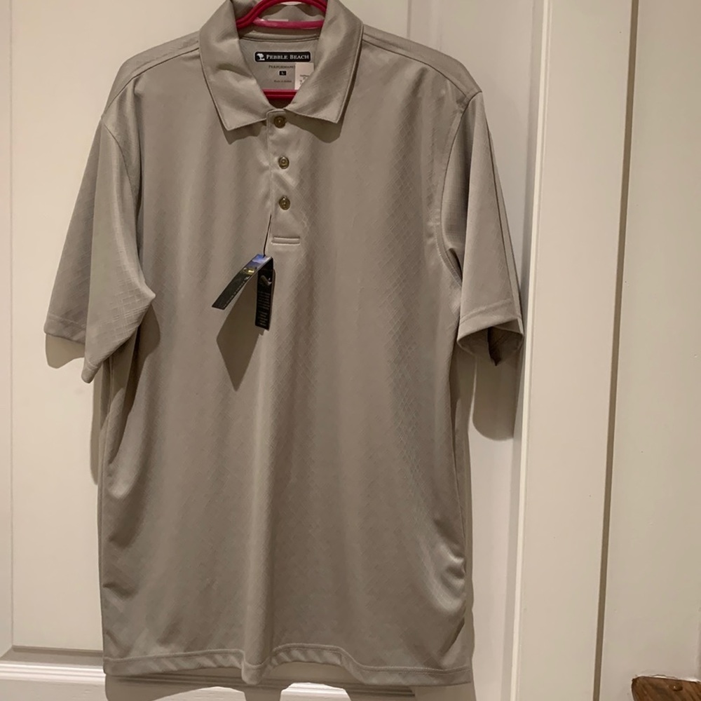 NWT. Pebble beach golf shirt for men